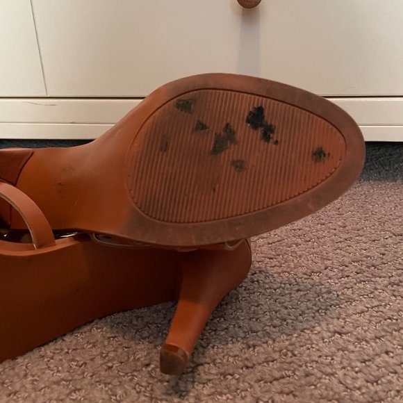 GAP Brown Leather Heeled Sandals Size US 9 - Picture 5 of 7